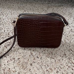 Brown croc crossbody